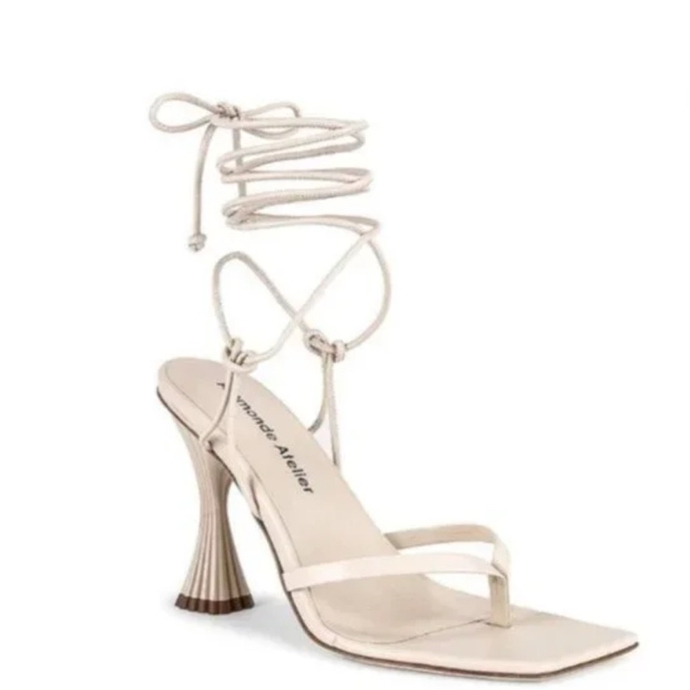A'mmonde Atelier Anastassia 100 Ankle Tie in Ivory